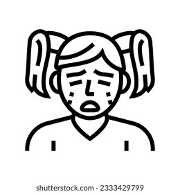 crying kid girl mood line icon vector. crying kid girl mood sign. isolated contour symbol black illustration