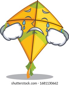 A Crying kite cartoon mascot design style