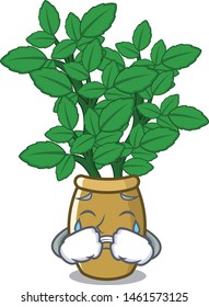 Crying lemon balm in the cartoon shape