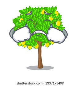 Crying lemon tree cartoon next the house