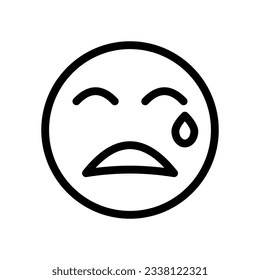 crying line icon illustration vector graphic. Simple element illustration vector graphic, suitable for app, websites, and presentations isolated on white background