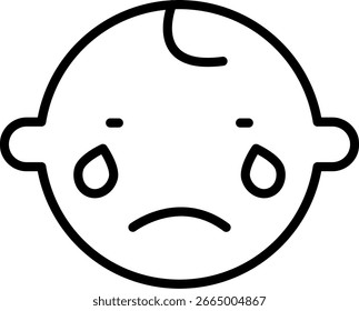 Design de vetor de ícone de linha de choro