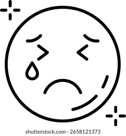 Design de ícone de vetor de linha de choro