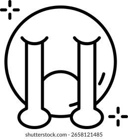 Design de ícone de vetor de linha de choro