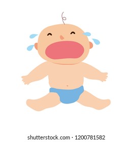 Crying little baby boy