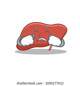 Crying liver character cartoon style