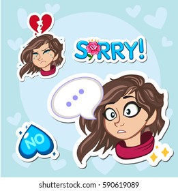 Crying love letter. Vector illustration. Romantic greeting cards