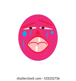 crying man icon, vector illustration EPS 10