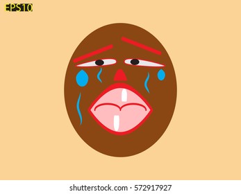 crying, man icon, vector illustration eps10