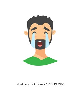 Crying Man.flat vector graphic in white background