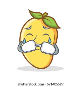 Crying mango character cartoon mascot vector illustration