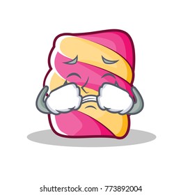 Crying marshmallow character cartoon style