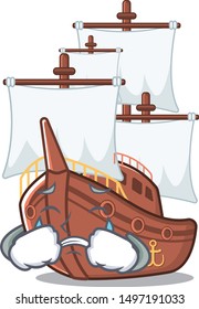 Crying mascot shaped a pirate ship toys