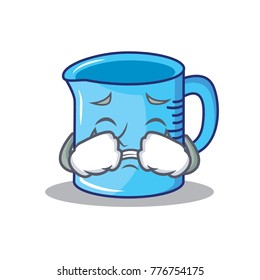 Crying measuring cup character cartoon