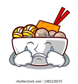 Crying meatball isolated with in the character