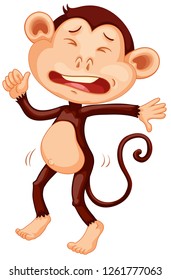A crying monkey character illustration