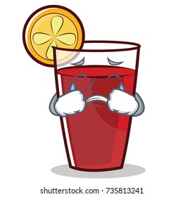 Crying mulled wine character cartoon