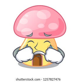 Crying mushroom house in a shape character