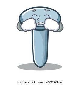 Crying nail character cartoon style