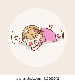 Crying Naughty Girl Lady Woman Isolated Stock Vector (Royalty Free)  313368542 | Shutterstock