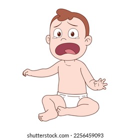 crying newborn baby vector illustration design
