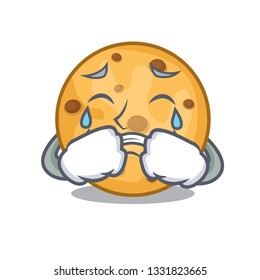 Crying oat cookies in a cartoon jar