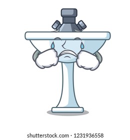 Crying on bath room cartoon sink shape