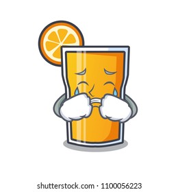Crying orange juice mascot cartoon