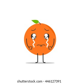 crying orange simple clean cartoon illustration