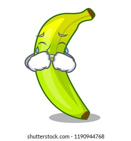 Crying a organic fruit green banana cartoon