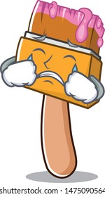 Crying paint brush isolated in the cartoon