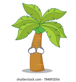 Crying palm tree character cartoon