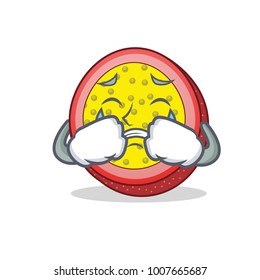 Crying passion fruit mascot cartoon