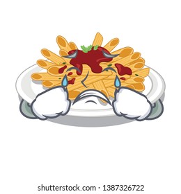 Crying pasta in the a mascot shape