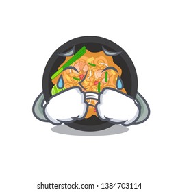 Crying pat thai in the cartoon shape