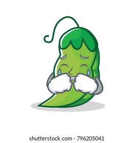 Crying peas mascot cartoon style
