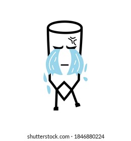Crying Pencil Character Mascot Illustration Vector