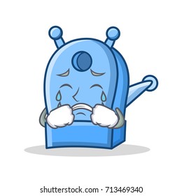 Crying pencil sharpener character cartoon