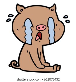 crying pig cartoon