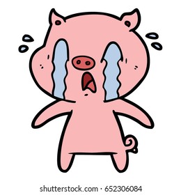 Crying Pig Cartoon Stock Vector (Royalty Free) 649310785 | Shutterstock