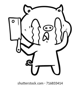 crying pig cartoon