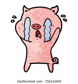 crying pig cartoon