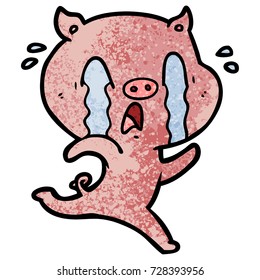 crying pig cartoon