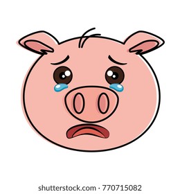 crying pig emoji kawaii