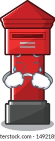 Crying pillar box isolated in the mascot