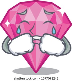 Crying pink diamond in the mascot shape
