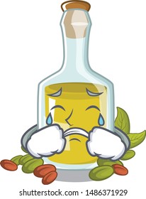 Crying Pistachio oil in a character bottle