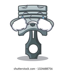 Crying piston isolated in the cartoon shape