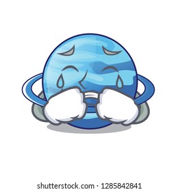 Crying planet uranus in the cartoon form