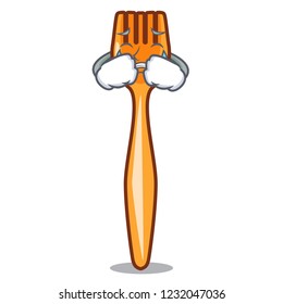 Crying plastic fork on use for mascot